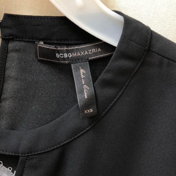 BCBG MAXAZRIA BLACK AND WHITE ELLEN BLOUSE XXS - Picture 7 of 8